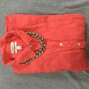 Linen Coral J. Crew button down